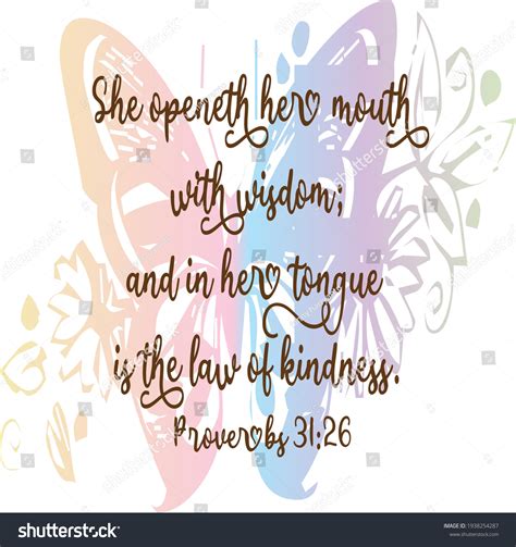 Bible Verse Proverbs 3126 She Openeth Stock Vector Royalty Free