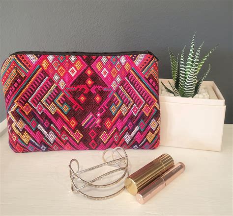 Artisan Made Cosmetic Bag Made In Guatemala By Mayan Weavers From A