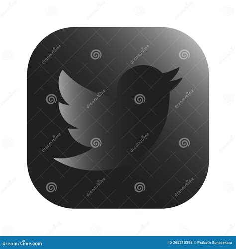 Squared Black Twitter Logo Icon Editorial Stock Photo Illustration Of