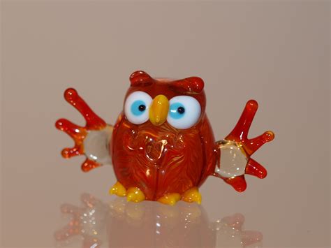 Glass Owl Glass Owls Glass Birds Glass Sculpture Hand Blown Etsy