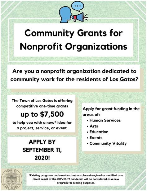 Community Grant Programs The Los Gatos Ca Official Site