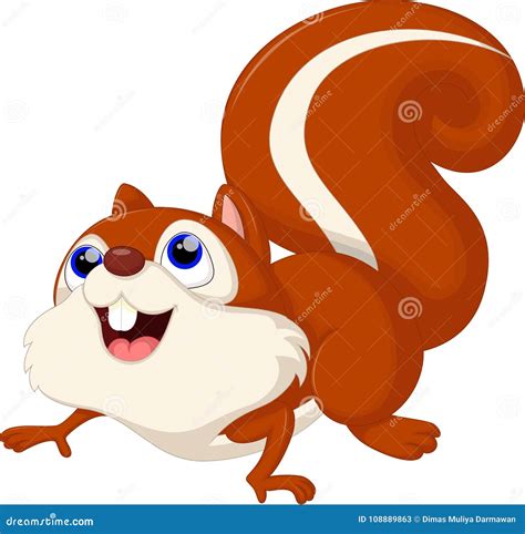 Cartoon Chipmunk Isolated On The White Background Vector Illustration