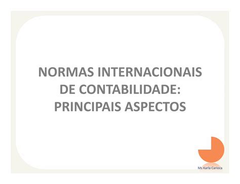 Pdf Normas Internacionais De Contabilidade Principais Aspectos