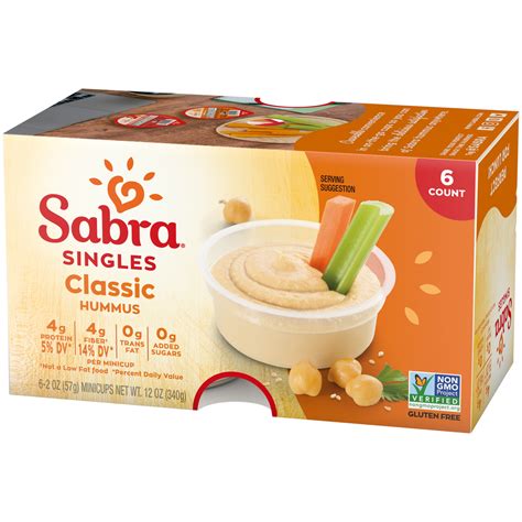 Sabra Classic Hummus Singles - 2oz, 6ct – Sabra Dipping Company, LLC