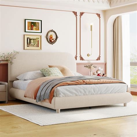 Amazon Elegant Full Size Upholstered Platform Bed With Thick