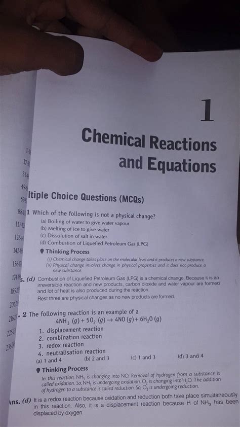 Chemical Reactions and Equations 49 丿 Itiple Choice Questions MCQs 88