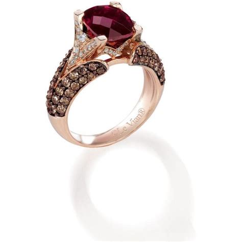 Le Vian Raspberry Rhodolite And Chocolate Diamond Ring In 14 Kt