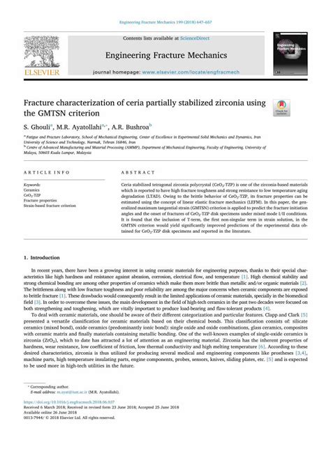 Pdf Engineering Fracture Mechanics Contents Lists Available At