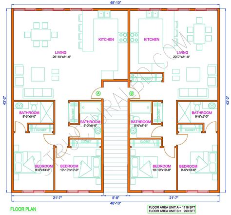 Modern Multi Family House Plans free Download