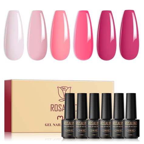 Buy ROSALIND 6PCS Nude Gel Nail Polish Collection Polish Light Pink Gel Polish Set Gel Long