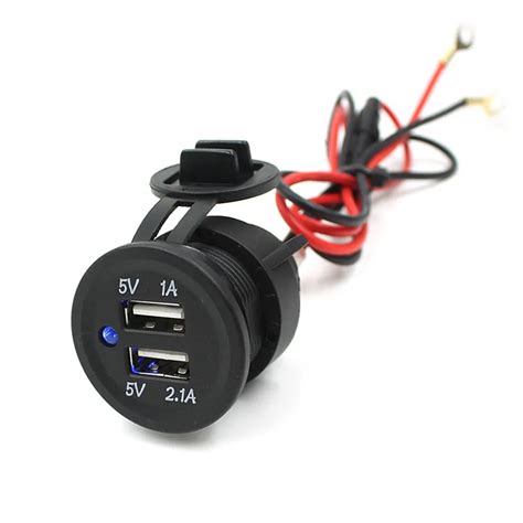 2 Port Dual Usb Charger 12v Car Motorcycle Splitter Dual Usb Mobile Gps