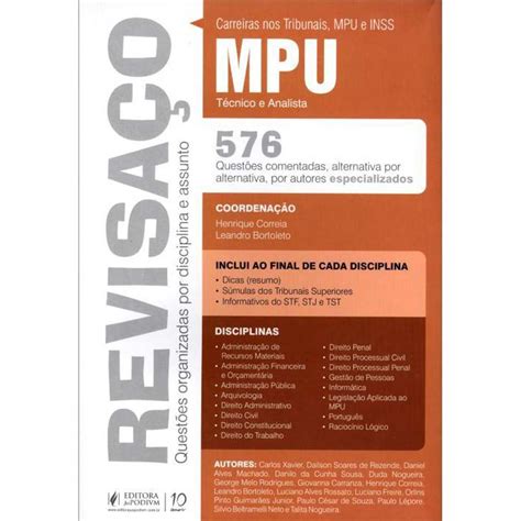 Analista E Tecnico Do Mpu Questoes Comentadas Colecao Revisaco