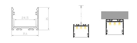 Profil Aluminiu Led Argint Anodizat P Dispersor Opal M