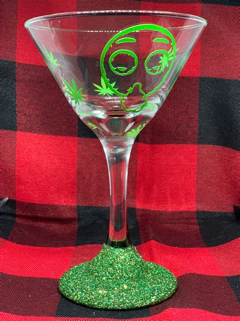 Stoner 3 Piece Set 2 Stemless Wine Glasses Plus 1 Martini Etsy