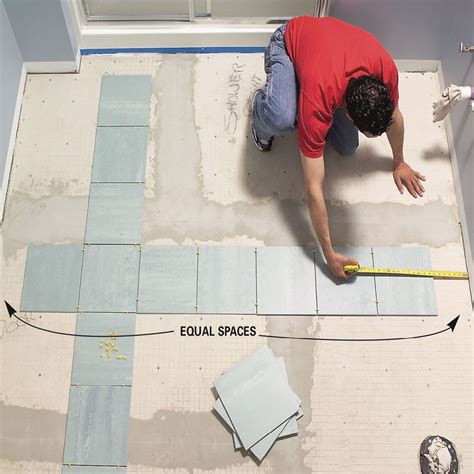 How To Lay Tile Install A Ceramic Tile Floor In The Bathroom