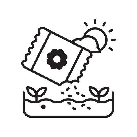 seeding vector outline icon style illustration eps  file