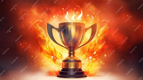 Premium AI Image | Award ceremony trophy and fire sport competition concept