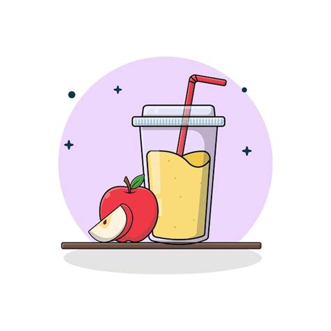 Premium Vector Apple Juice Vector Illustration Fresh Fruit Juice Concept