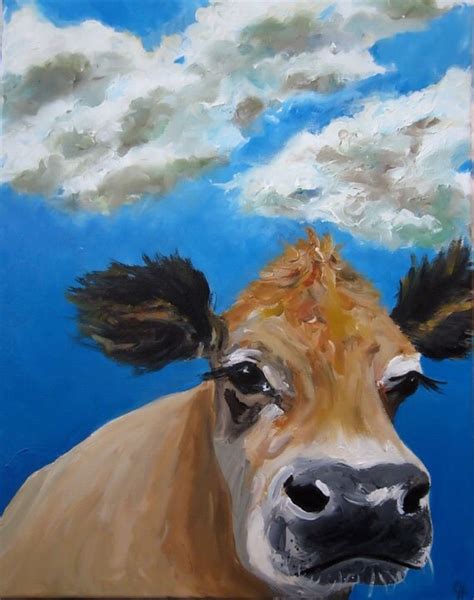 Jersey Cow 16x20 Original Painting on gallery wrapped canvas