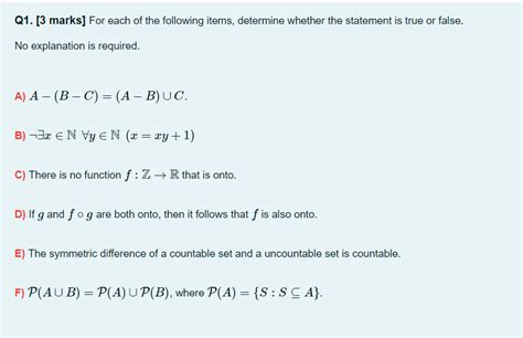 Solved Q1 3 Marks For Each Of The Following Items Chegg