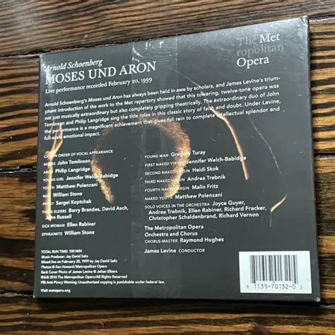 LEVINE SCHOENBERG Moses Und Aron CD Met Nuovo John Tomlinson