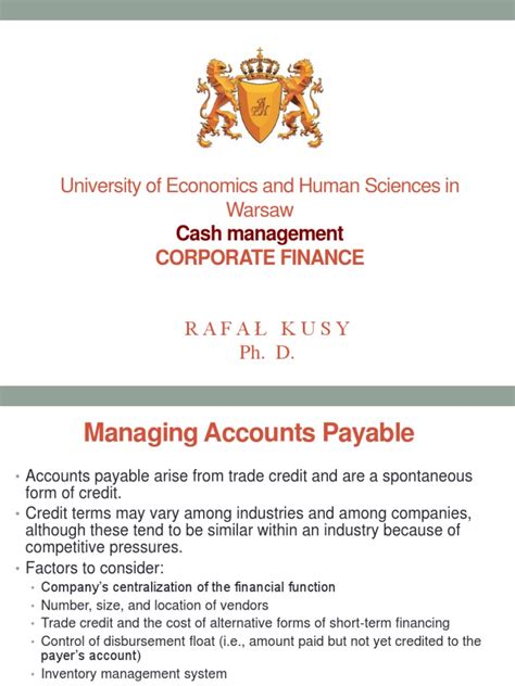 university  economics  human sciences  warsaw cash management