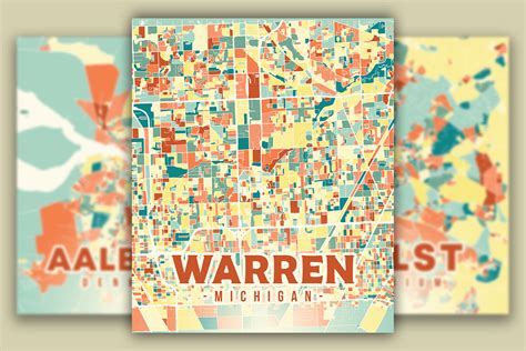 Warren Colorful Map Graphic by Poster Boutique · Creative Fabrica