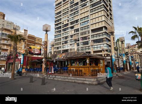 Benidorm Costa Blanca Spain Tiki Beach Bar On A Quiet Winter Day