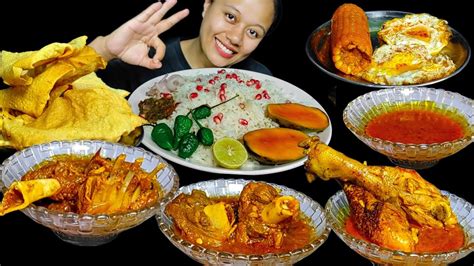 Mukbang Spicy Mutton Curry Chicken Curry Sunny Side Up Eggs Alu