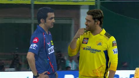 Ipl Ms Dhoni Meets Gautam Gambhir Did Heart Winning Gesture