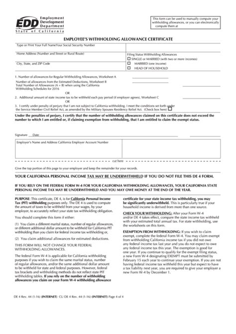 Massachusetts State Employee Withholding Form