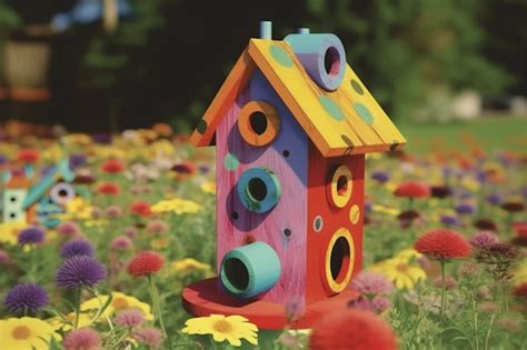 Free AI Image | Colorful bird house outdoors