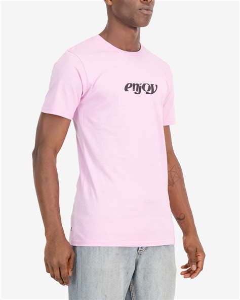 Mens Tee Shirt | 100% Cotton | Enjoy - Pink | Enjoy.cc