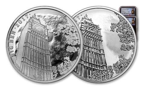 2017 Landmarks of Great Britain – Big Ben 1-oz Silver Proof 2-Coin Set NGC PF70UC Big Ben Label ...