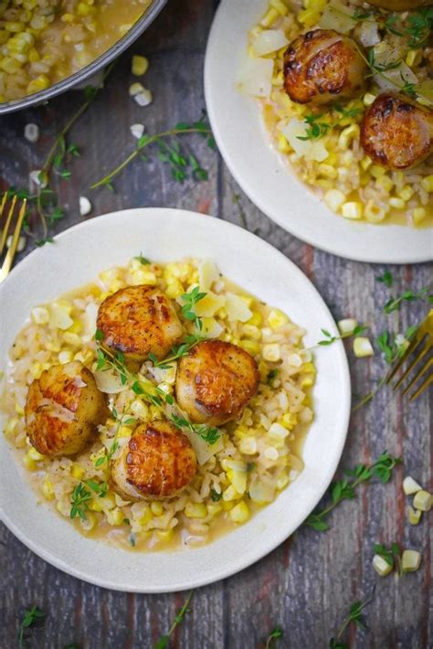 Seared Scallops With Fresh Corn Risotto What Should I Make For