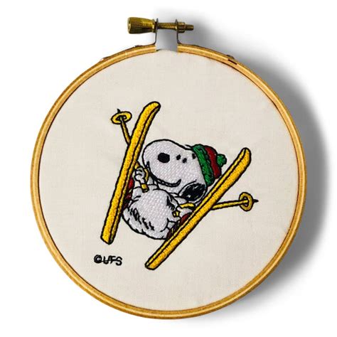 Snoopy Skiing Etsy