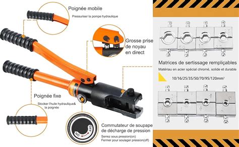 Bonvoisin Pince à Sertir Outil de Sertissage Hydraulique 8T avec 8