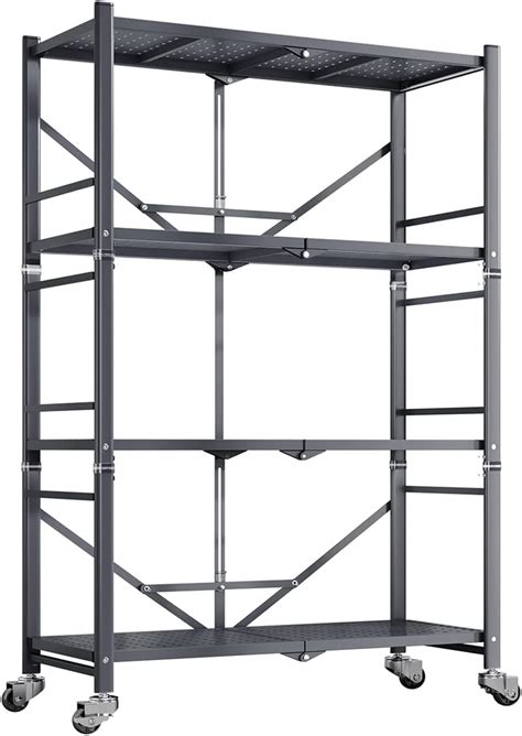 Amazon Storage Shelves 4 Tier Folding Shelf Metal Shelving Unit