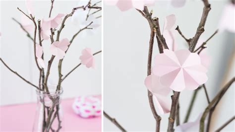 DIY Kirschblüten aus Papier basteln tolle Frühlingsdeko YouTube