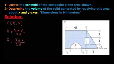 2 Problem Solution Centroid Of Composite Areas Statics Arabic