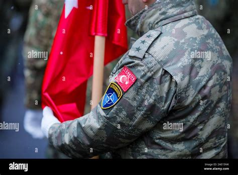 Details Of A Turkish Army Soldier Holding A Flag And Having Turkey And