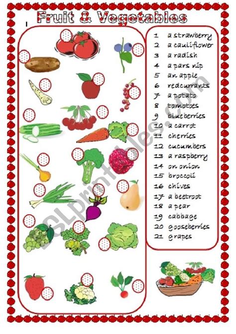 Fruits And Vegetables English Esl Worksheets For Distance Learning