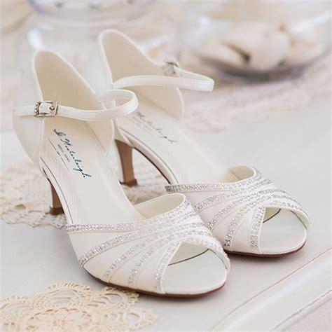 Chaussure mariage ivoire en satin à bout ouvert talon 6 cm Jessica