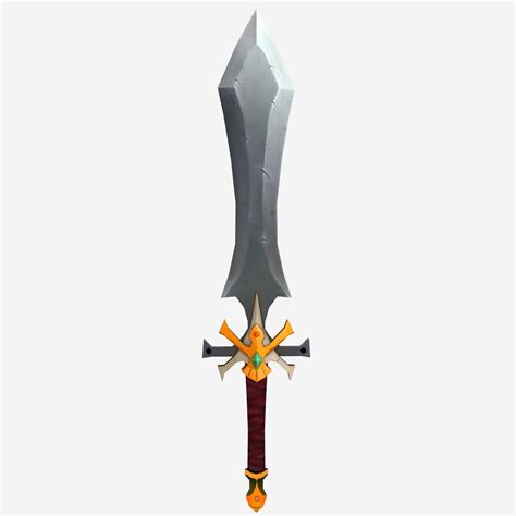 3d Model Low Poly Sword Vr Ar Low Poly Cgtrader