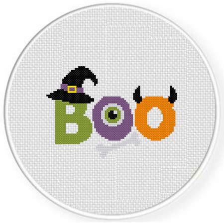 Halloween Boo Cross Stitch Pattern Daily Cross Stitch