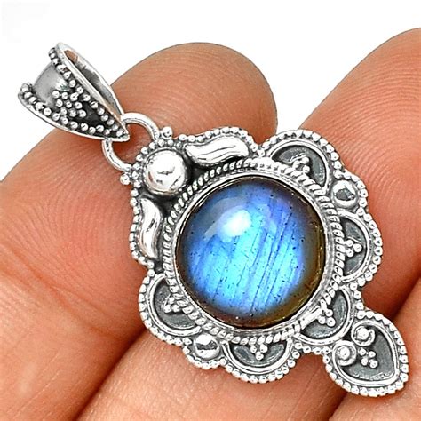 Pendentif Protection Labradorite Monture Argent 925 Ref 9807