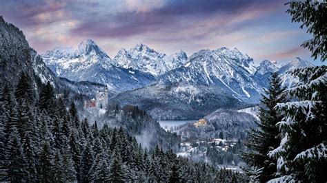 Neuschwanstein And Hohenschwangau Castles Bavarian Alps Germany