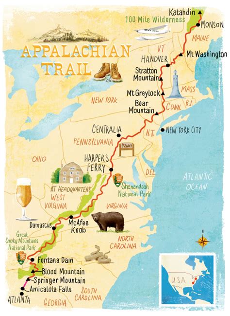 Printable Appalachian Trail Map - Printable Maps