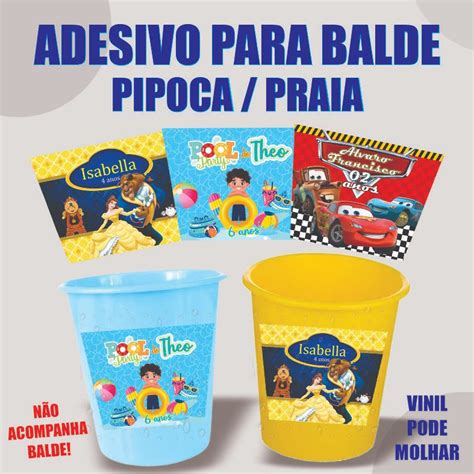 ADESIVOS PARA BALDE DE PIPOCA PRAIA Shopee Brasil