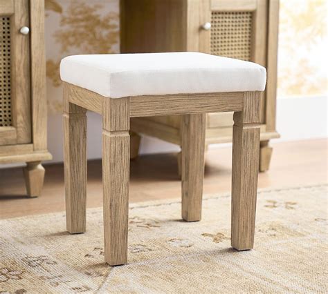 Sausalito Upholstered Stool Pottery Barn